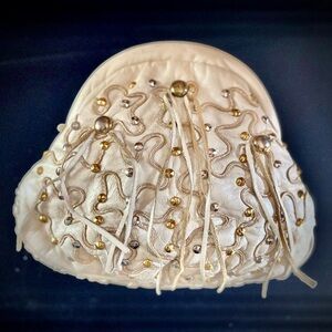 Seven Handbags by Dimitri Bone Leather Fringed Studded Evening BagVintage 80’s